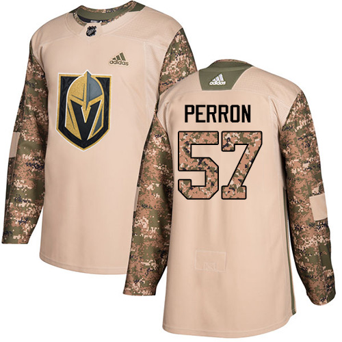 Adidas Golden Knights #57 David Perron Camo Authentic Veterans Day Stitched NHL Jersey
